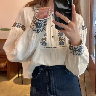 Long Sleeve Embroidered Shirt